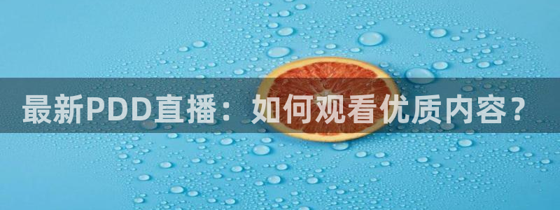 蜘蛛体育直播在线直播：最新PDD直播：如何观看优质内容？